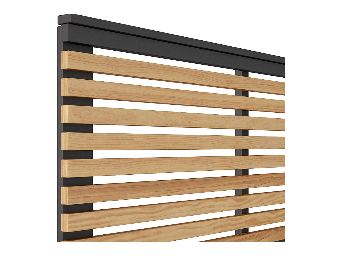 Tête de lit adulte en lattes de bois clair / bois foncé 140 cm - Timeo