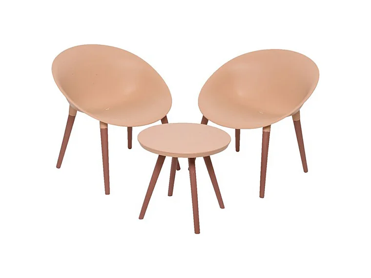 Salon de jardin en plastique Marbella rose - Jardideco