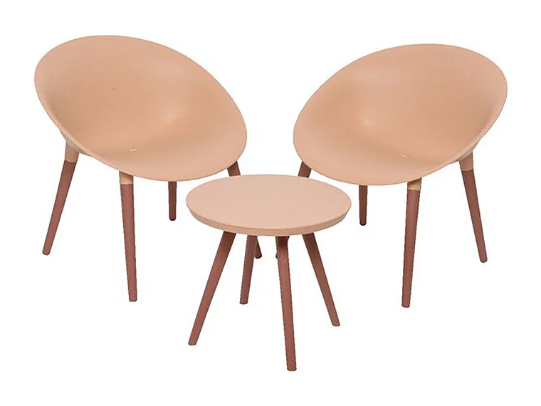 Salon de jardin en plastique Marbella rose - Jardideco