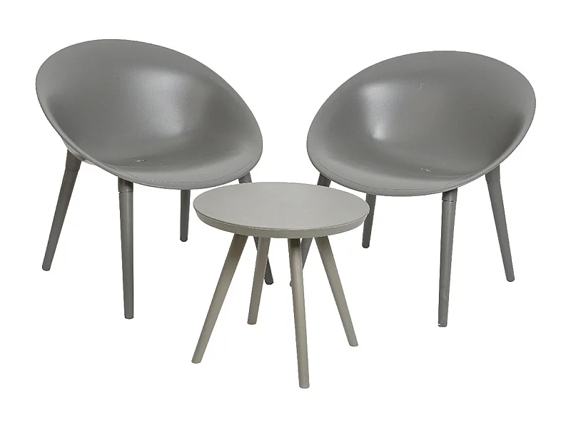 Salon de jardin en plastique Marbella Anthracite - Jardideco