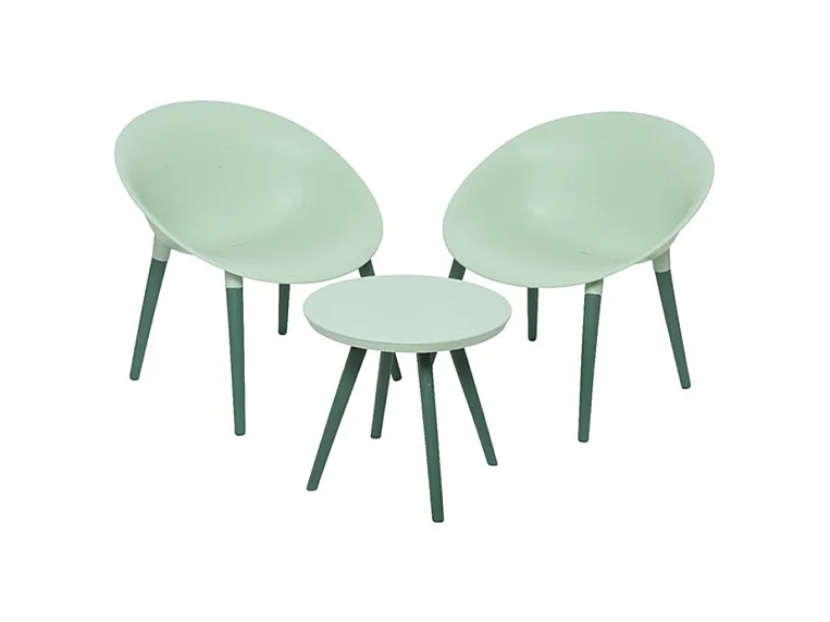 Salon de jardin en plastique Marbella vert - Jardideco