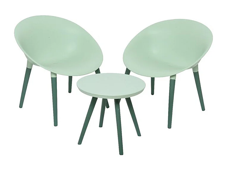 Salon de jardin en plastique Marbella vert - Jardideco