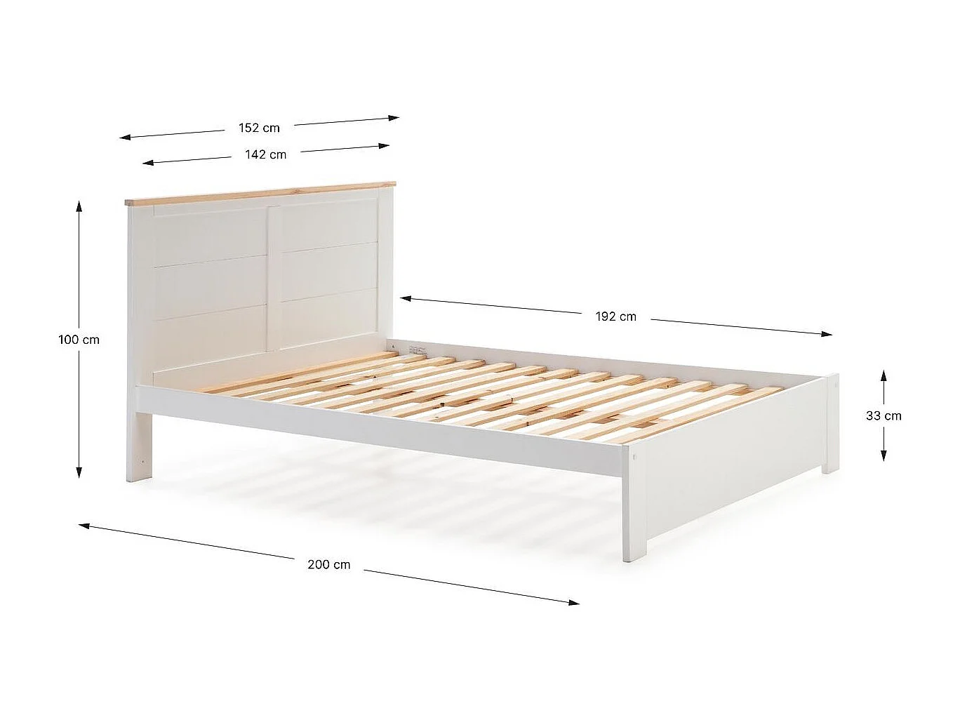 Bed Akira - 197x152x100cm - Wit