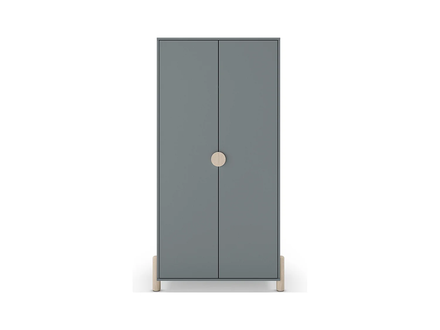 Armoire enfant 2 portes en bois vert kaki 92 cm - Bastien
