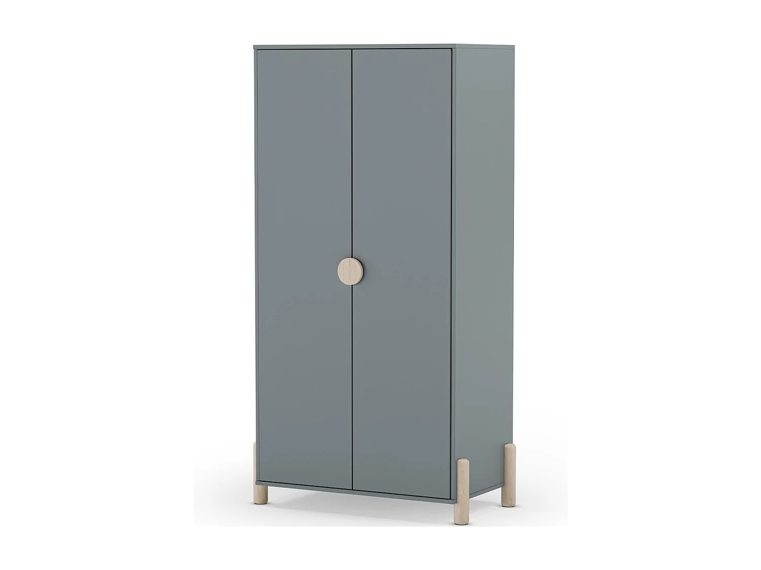 Armoire enfant 2 portes en bois vert kaki 92 cm - Bastien