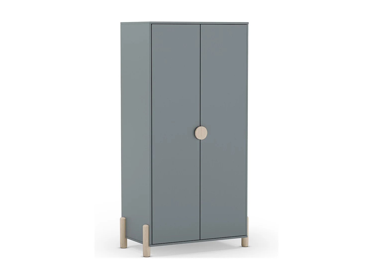Armoire enfant 2 portes en bois vert kaki 92 cm - Bastien