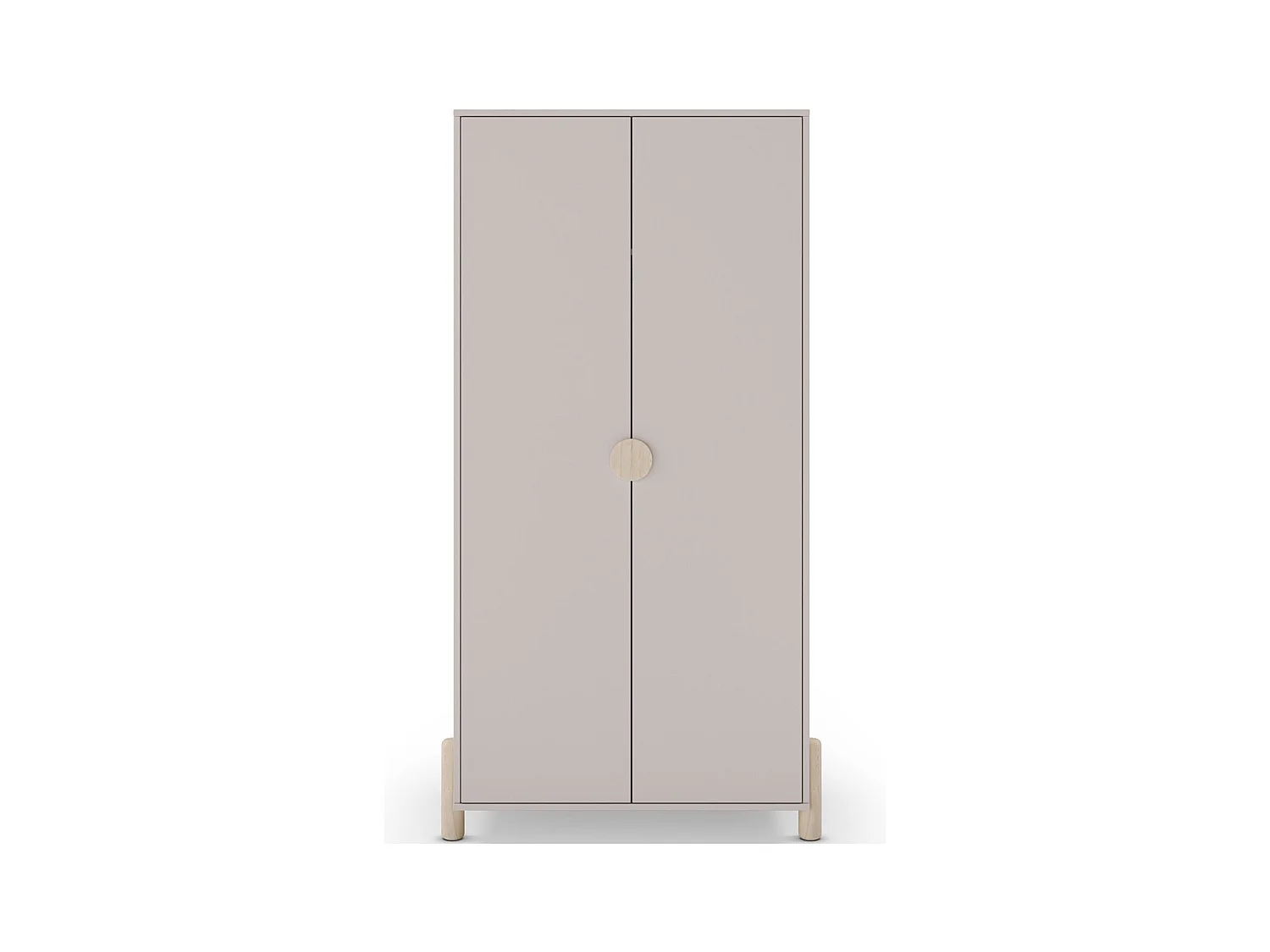 Armoire enfant 2 portes en bois beige 92 cm - Bastien