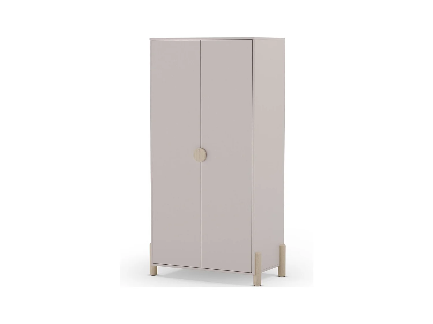 Armoire enfant 2 portes en bois beige 92 cm - Bastien