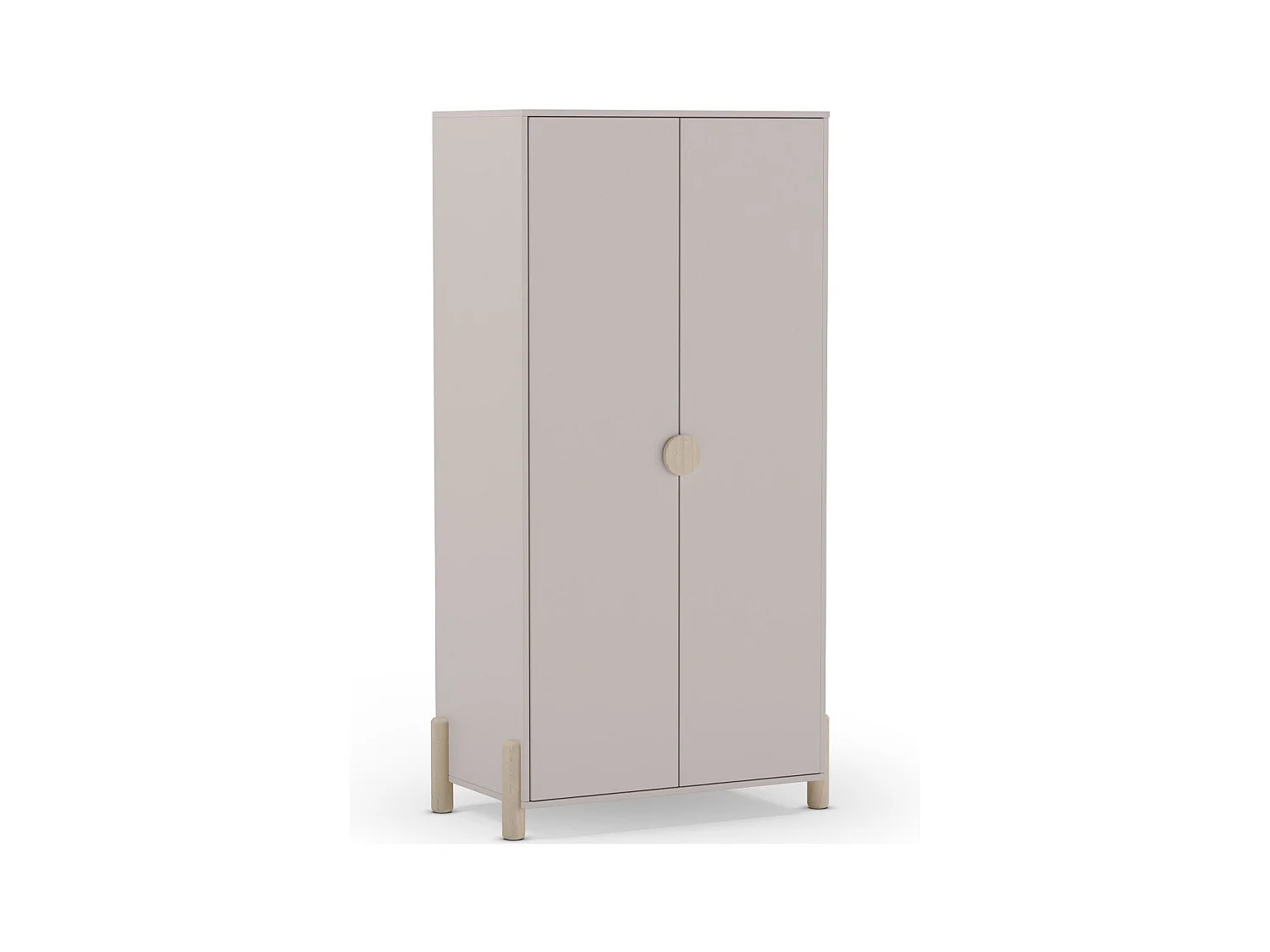 Armoire enfant 2 portes en bois beige 92 cm - Bastien