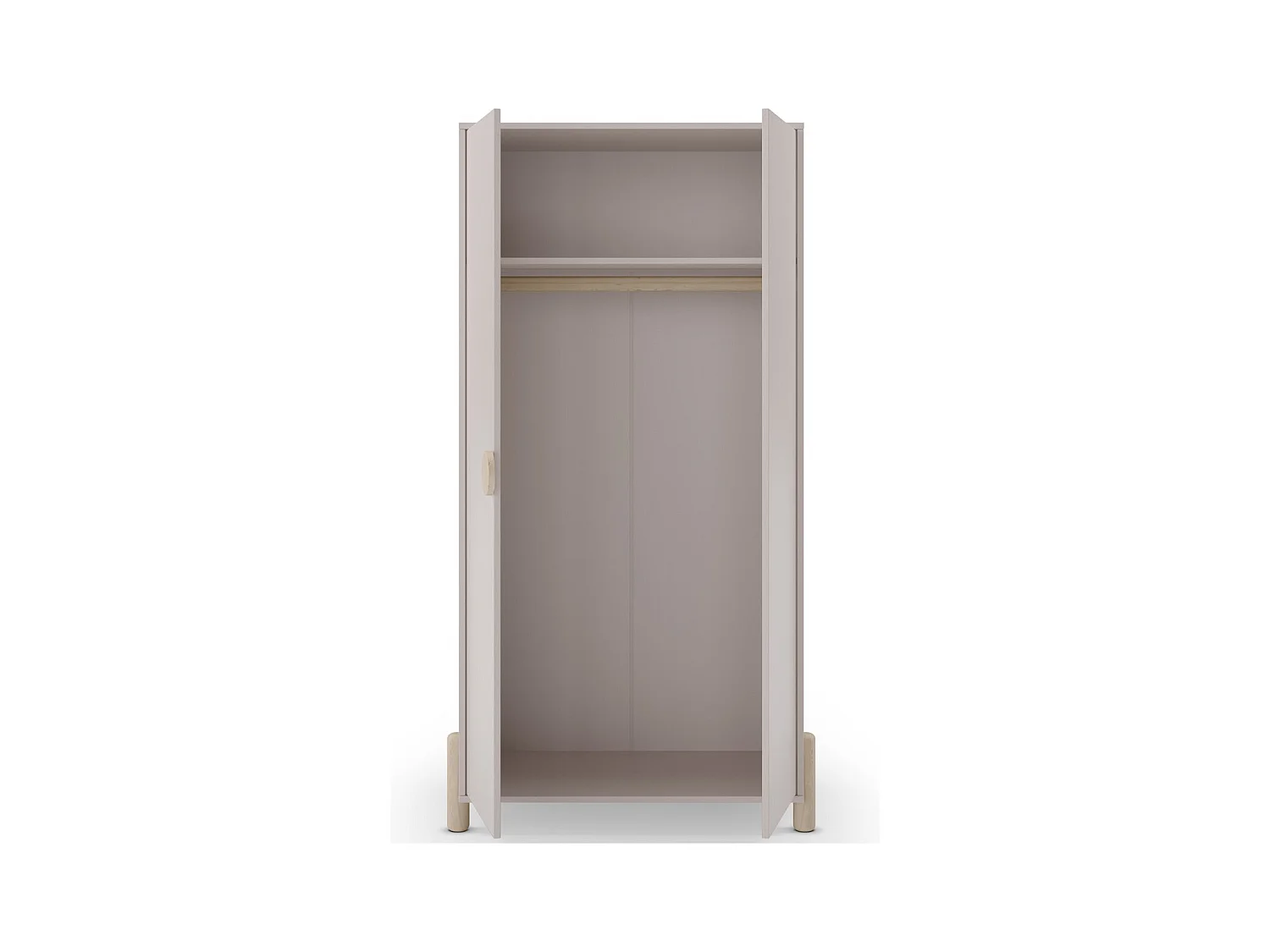 Armoire enfant 2 portes en bois beige 92 cm - Bastien