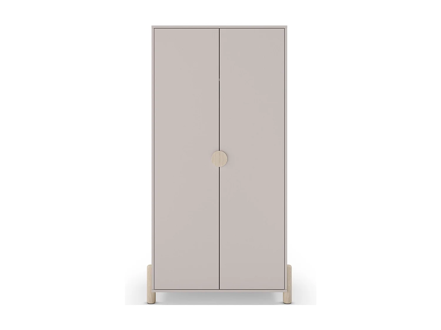 Armoire enfant 2 portes en bois beige 92 cm - Bastien