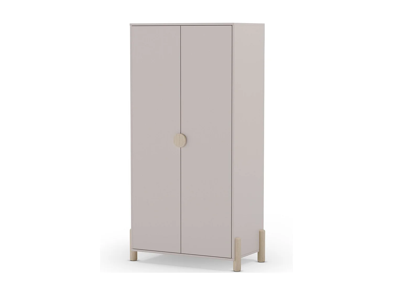 Armoire enfant 2 portes en bois beige 92 cm - Bastien