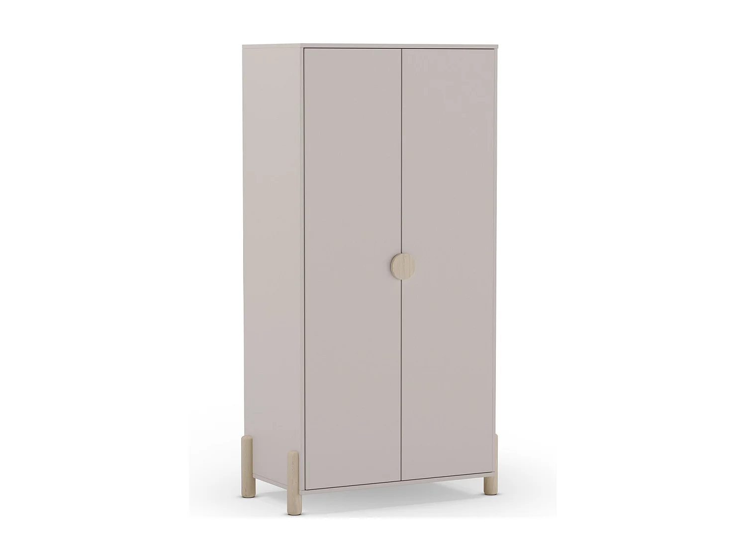 Armoire enfant 2 portes en bois beige 92 cm - Bastien