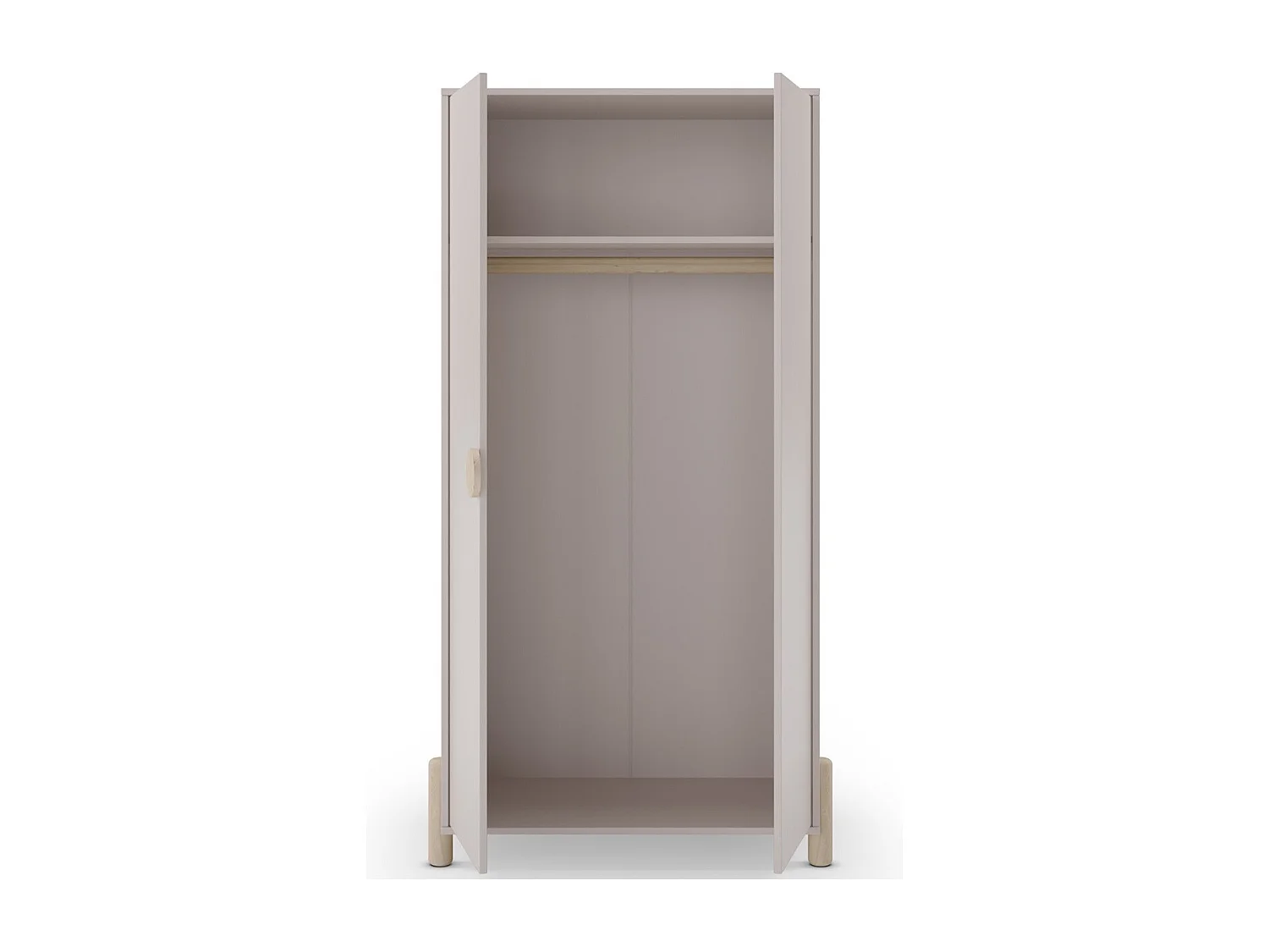Armoire enfant 2 portes en bois beige 92 cm - Bastien