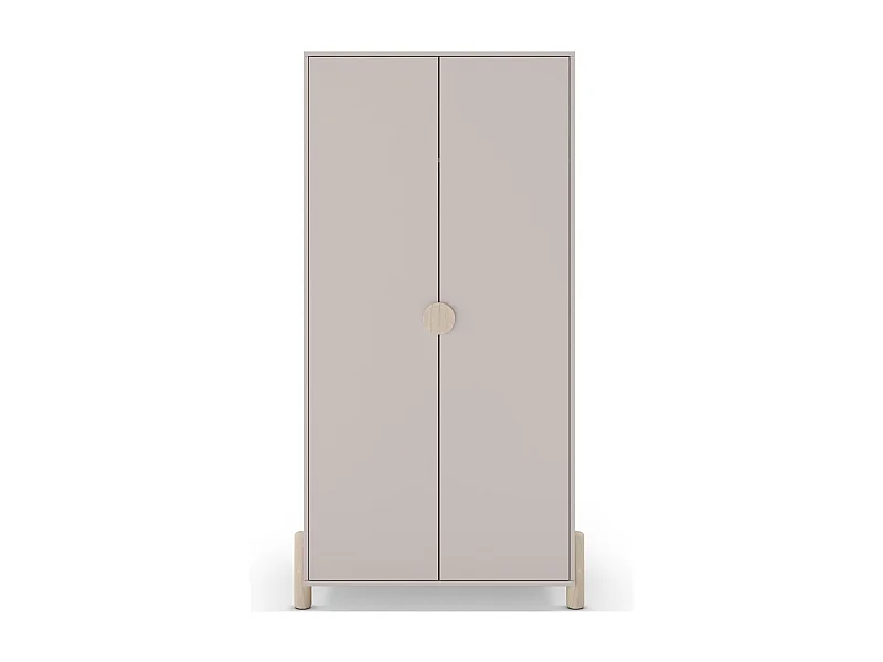 Armoire enfant 2 portes en bois beige 92 cm - Bastien