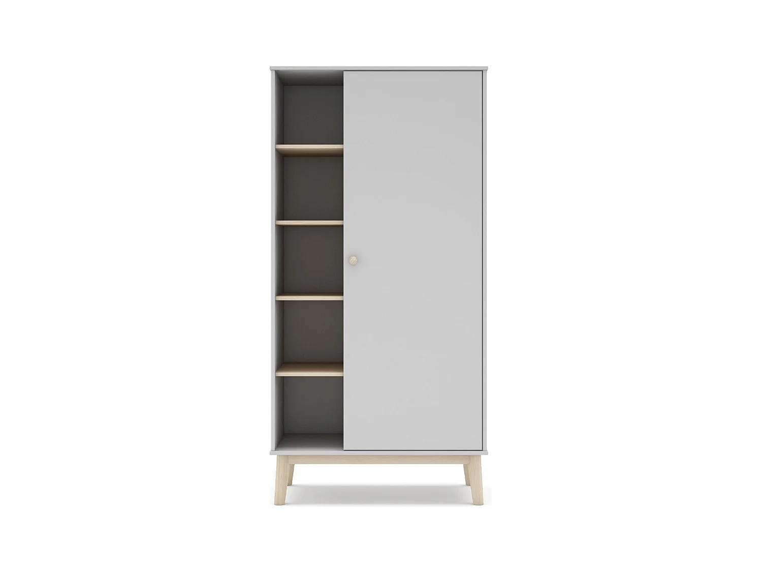 Armoire enfant 1 porte en bois blanc 90 cm - Elise