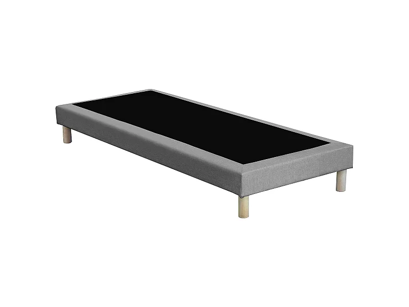 Sommier tapissier à lattes fixes, couchage ferme, soutien optimal Dimensions - 90 x 190 cm, Sommier - Gris chiné