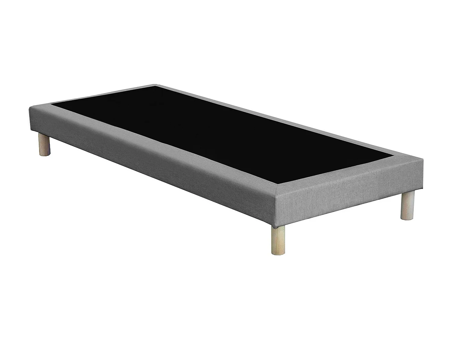 Sommier tapissier à lattes fixes, couchage ferme, soutien optimal Dimensions - 90 x 190 cm, Sommier - Gris chiné