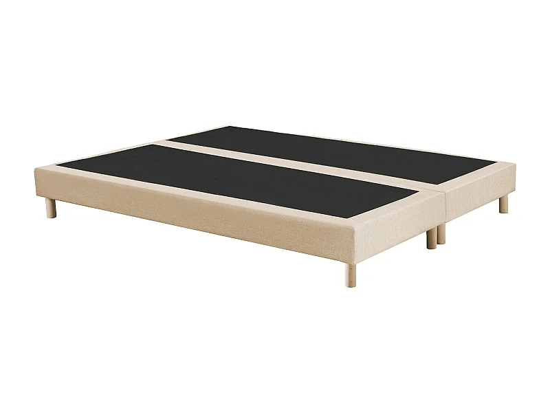 Sommier tapissier à lattes fixes, couchage ferme, soutien optimal Dimensions - 180 x 200 cm, Sommier - Beige