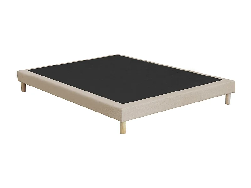 Sommier tapissier à lattes fixes, couchage ferme, soutien optimal Dimensions - 140 x 190 cm, Sommier - Beige