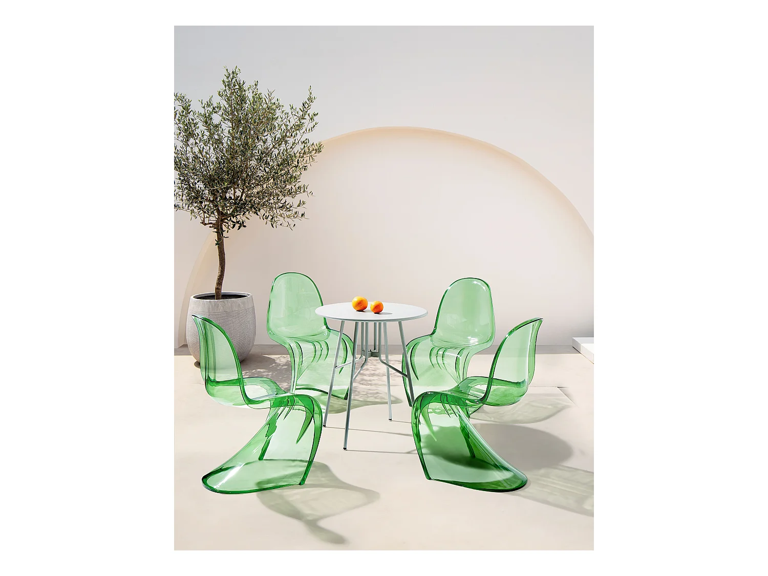 Conjunto de 4 sillas de jardín VASIA Material sintético Verde