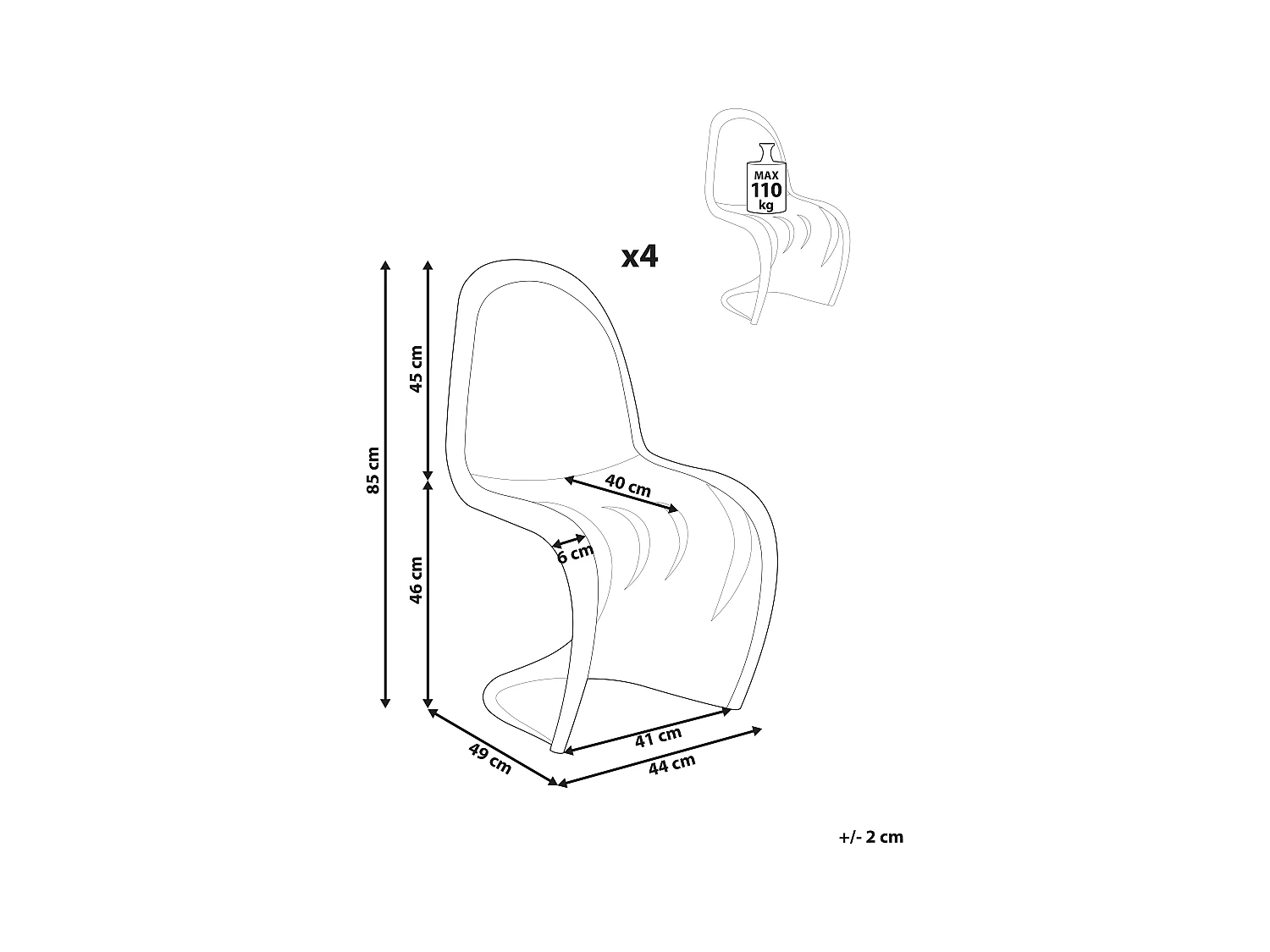 Conjunto de 4 sillas de jardín VASIA Material sintético Verde