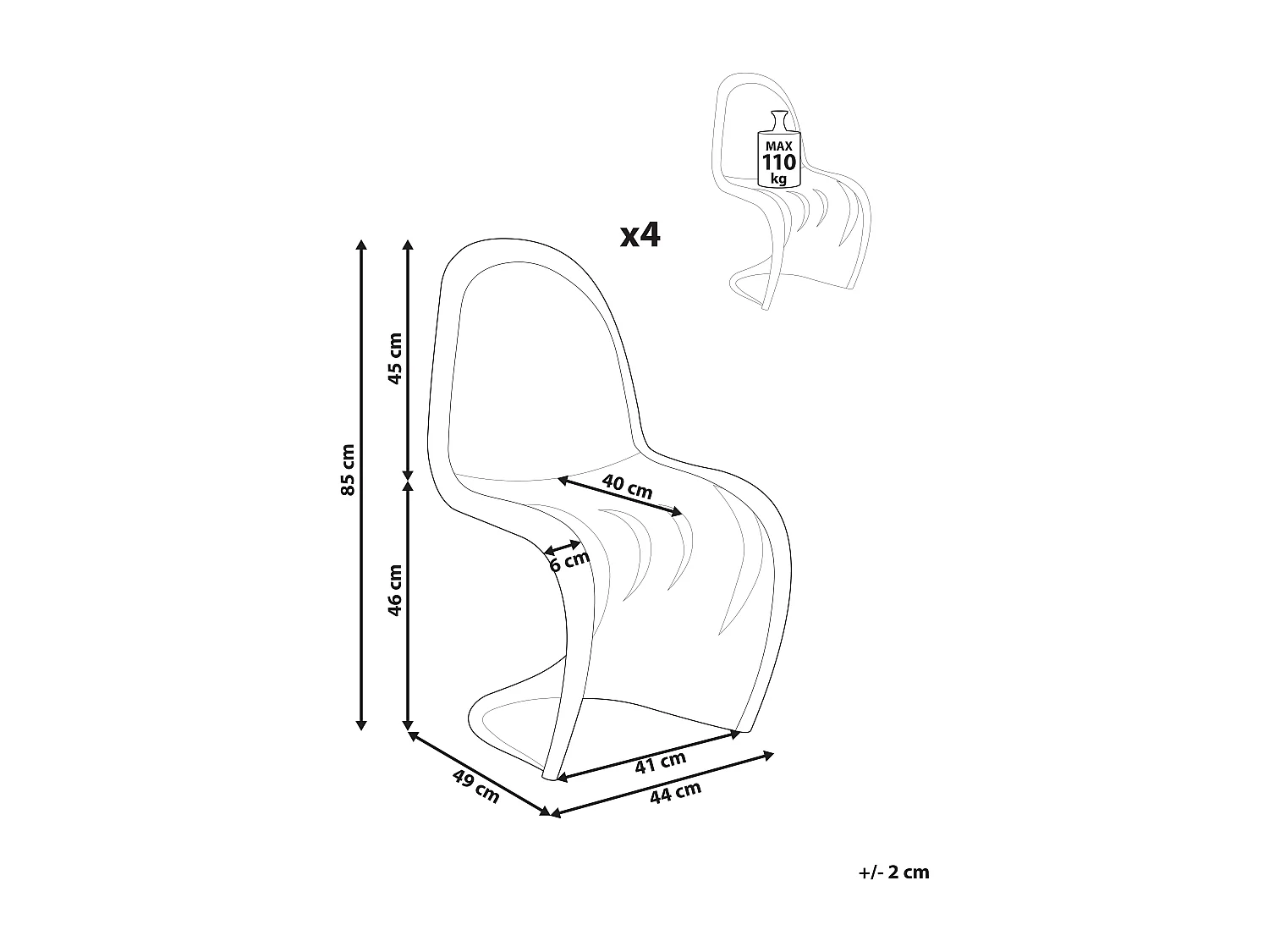 Conjunto de 4 cadeiras de jardim VASIA Material sintético Verde