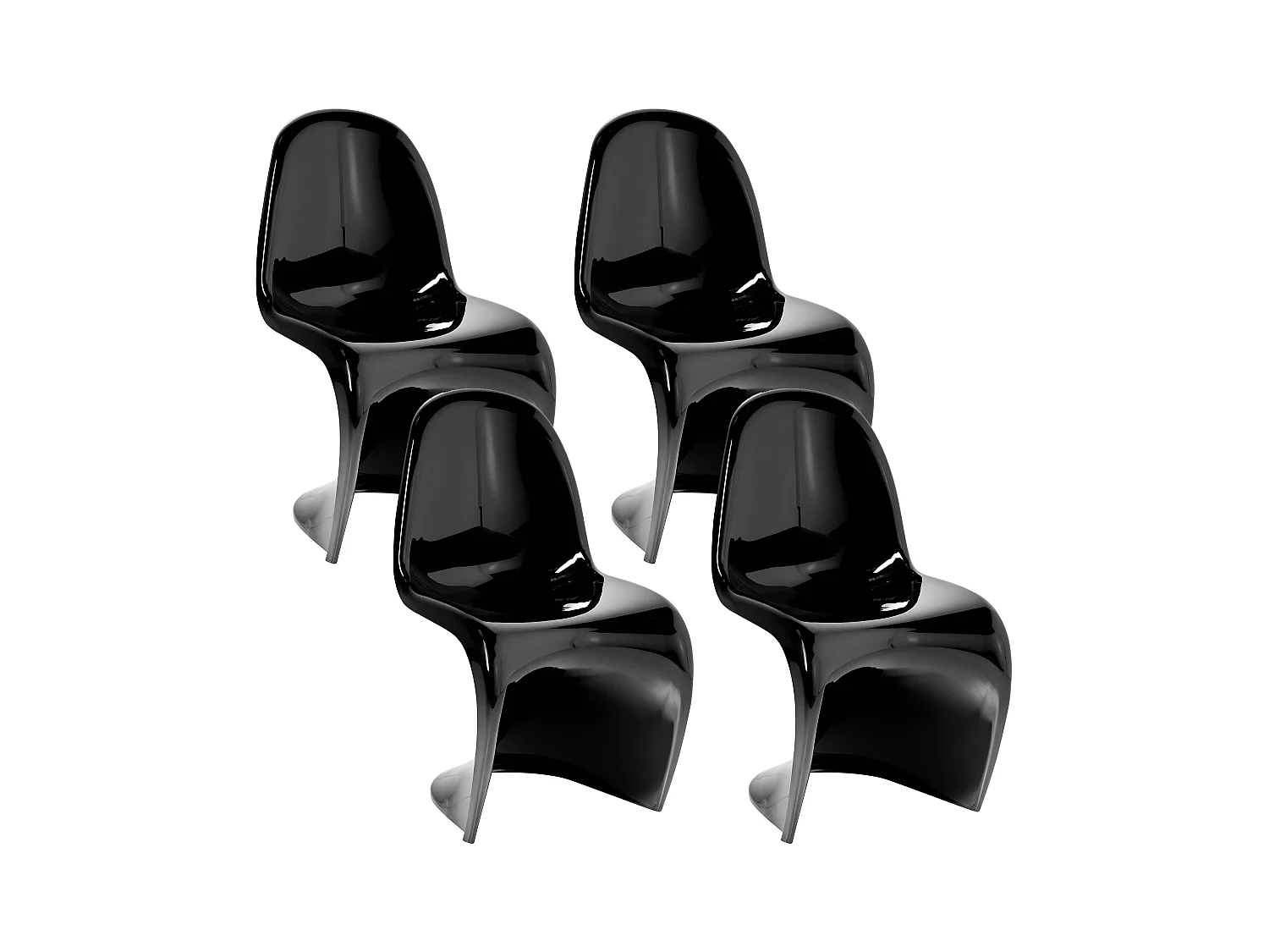 Conjunto de 4 sillas de jardín VASIA Material sintético Negro