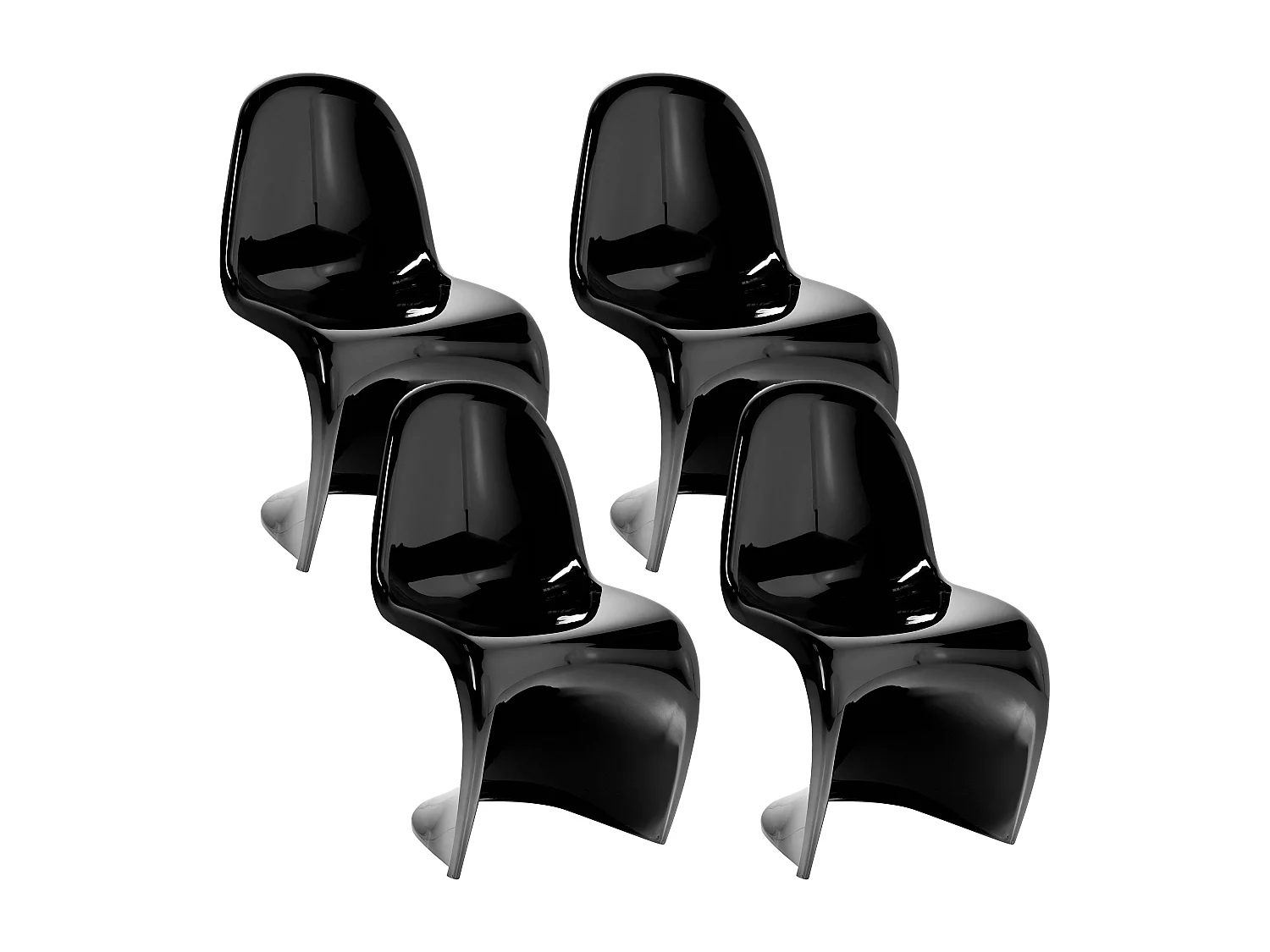 Conjunto de 4 sillas de jardín VASIA Material sintético Negro