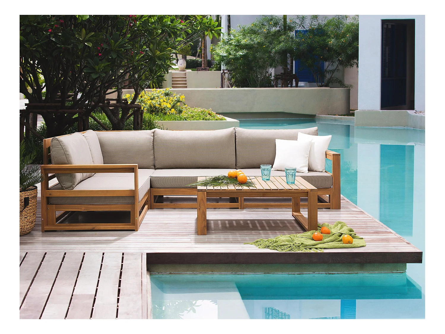 Ensemble de housses de coussins d'extérieur TIMOR Taupe