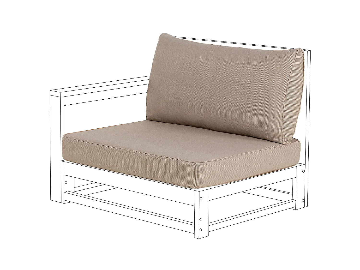 Ensemble de housses de coussins d'extérieur TIMOR Taupe