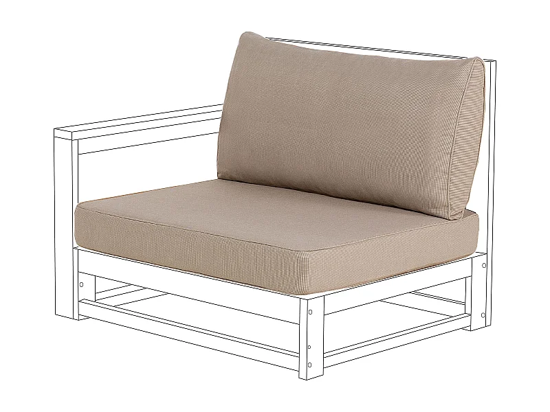 Ensemble de housses de coussins d\'extérieur TIMOR Taupe