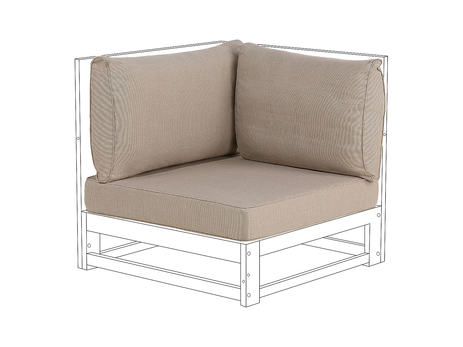 Ensemble de housses de coussins d'extérieur TIMOR Taupe