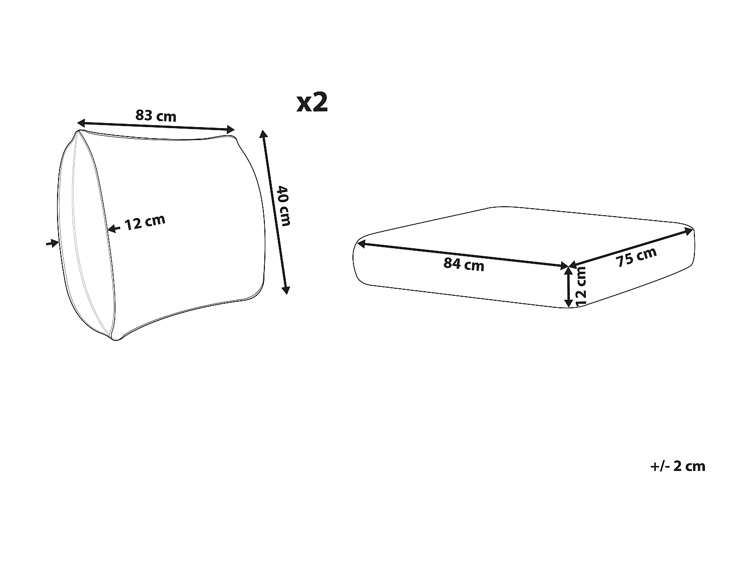 Ensemble de housses de coussins d'extérieur TIMOR Taupe