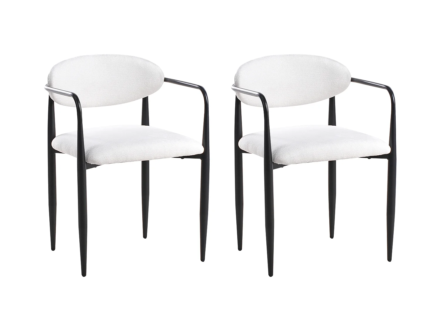 Lot de 2 chaises de salle à manger TANEVIK Tissu Blanc cassé