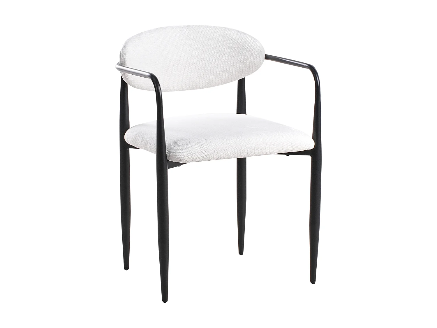 Lot de 2 chaises de salle à manger TANEVIK Tissu Blanc cassé