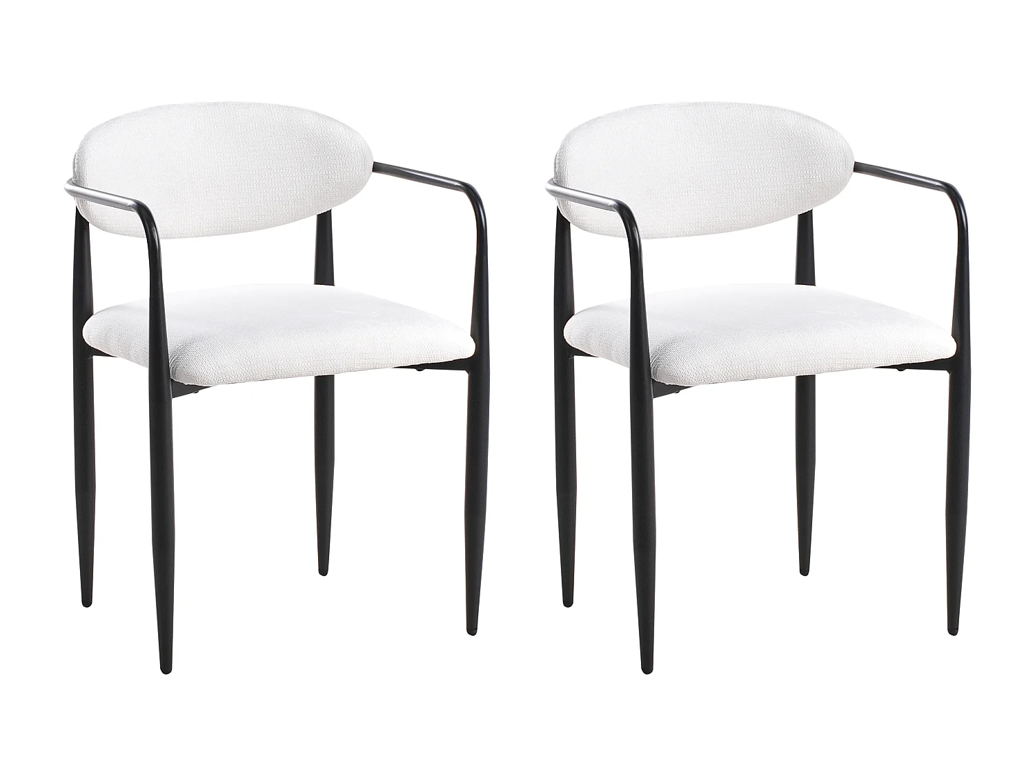 Lot de 2 chaises de salle à manger TANEVIK Tissu Blanc cassé