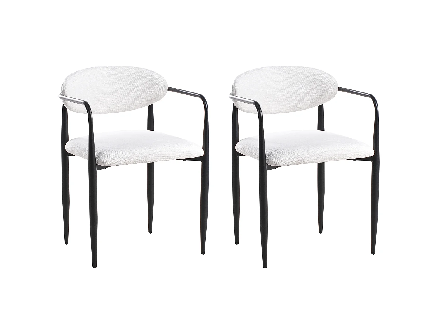 Set of 2 Dining Chairs TANEVIK Fabric Off-White