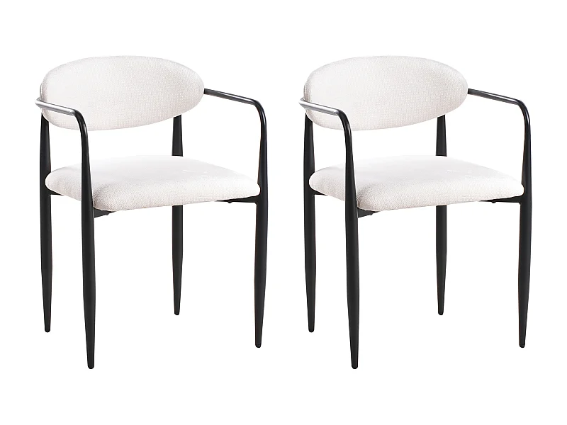 Lot de 2 chaises de salle à manger TANEVIK Tissu Beige clair