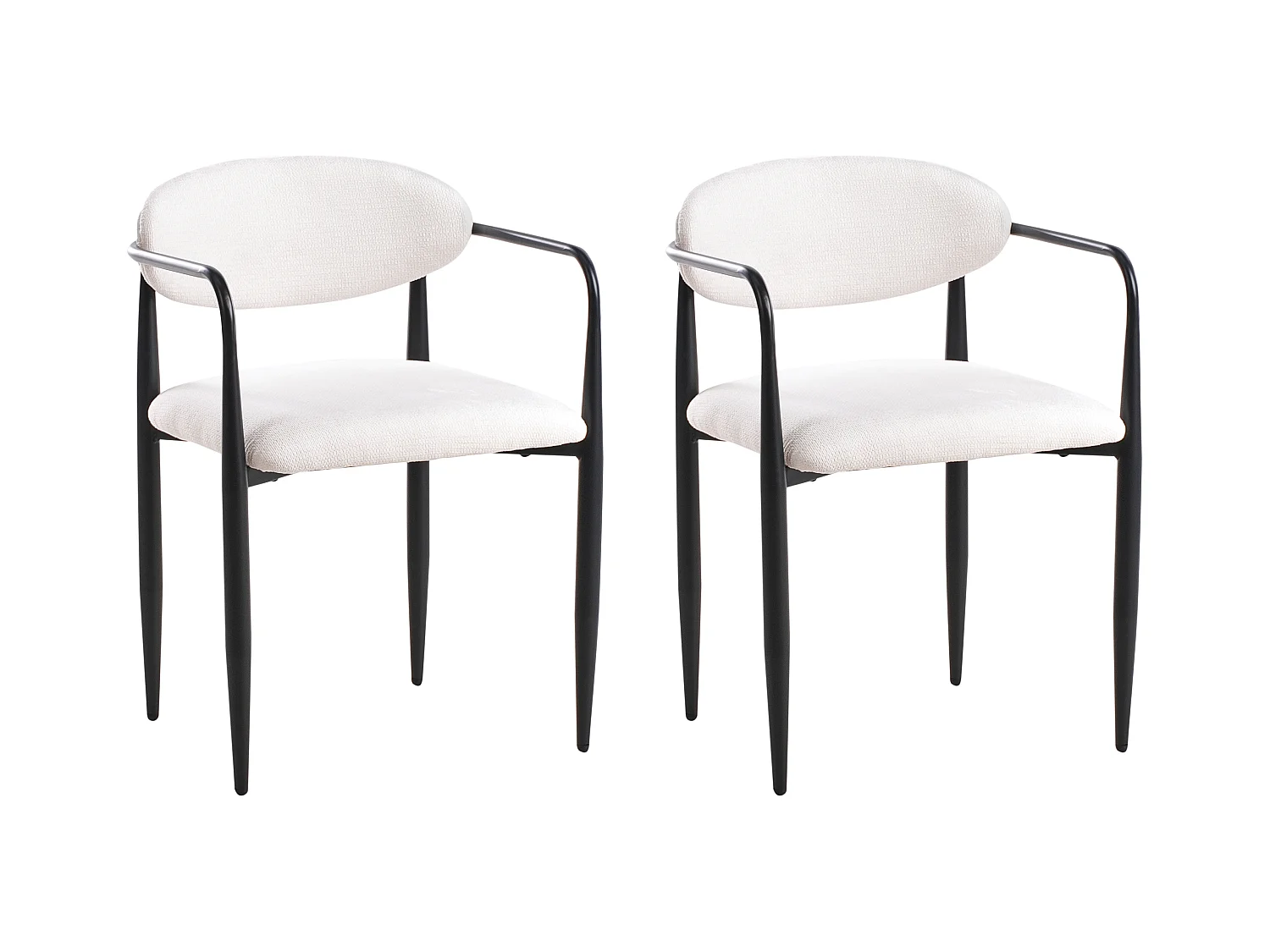 Lot de 2 chaises de salle à manger TANEVIK Tissu Beige clair