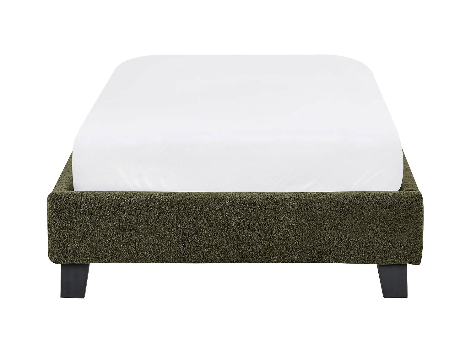 Letto senza testata Bouclé ROANNE 90 x 200 cm Verde scuro