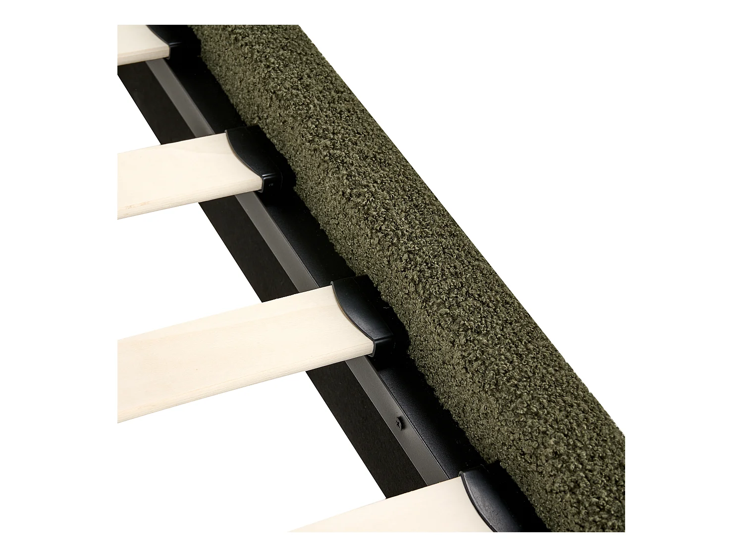 Letto senza testata Bouclé ROANNE 90 x 200 cm Verde scuro