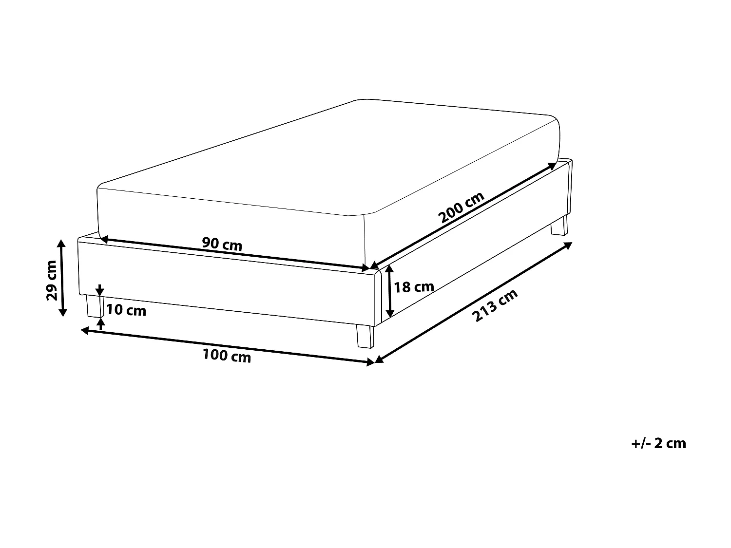 Bett ohne Kopfteil Bouclé ROANNE 90 x 200 cm Dunkelgrün