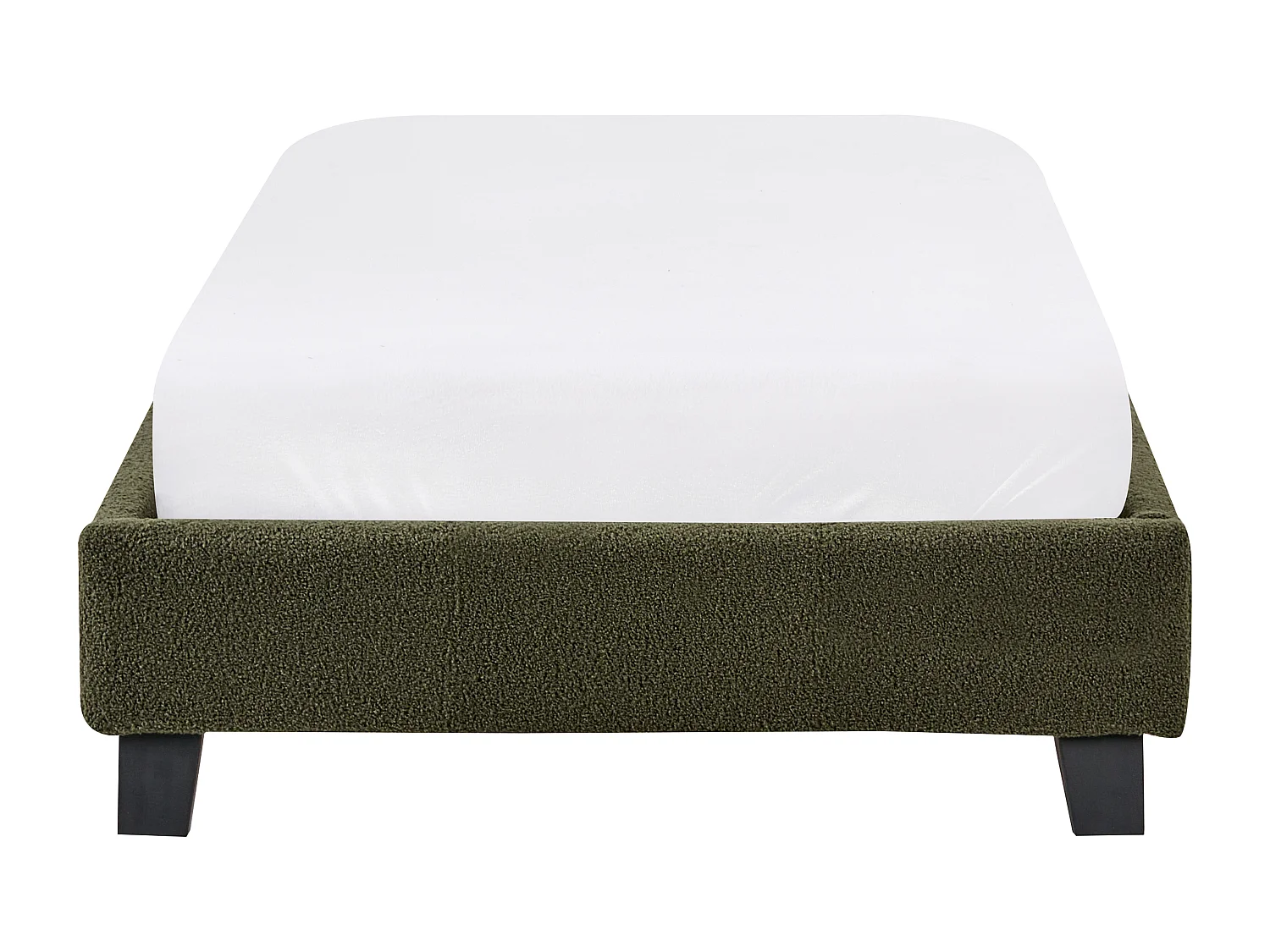 Bett ohne Kopfteil Bouclé ROANNE 90 x 200 cm Dunkelgrün