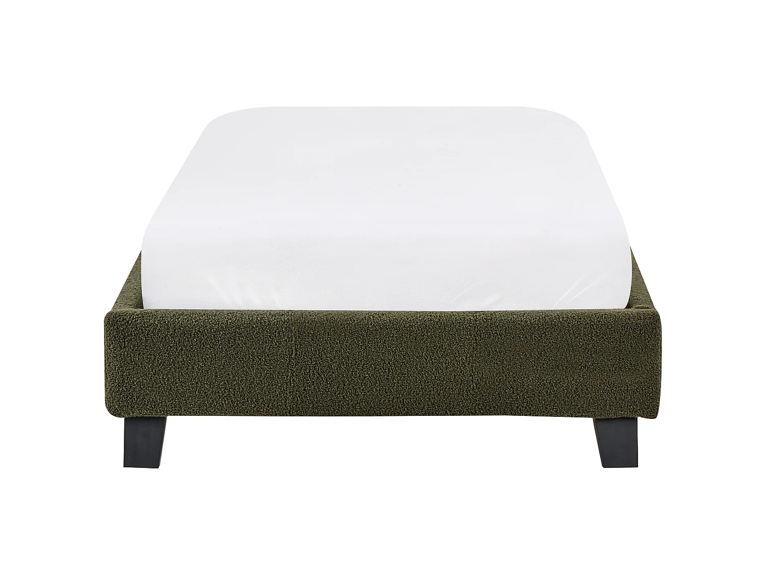 Bed zonder hoofdbord Bouclé ROANNE 90 x 200 cm Donkergroen