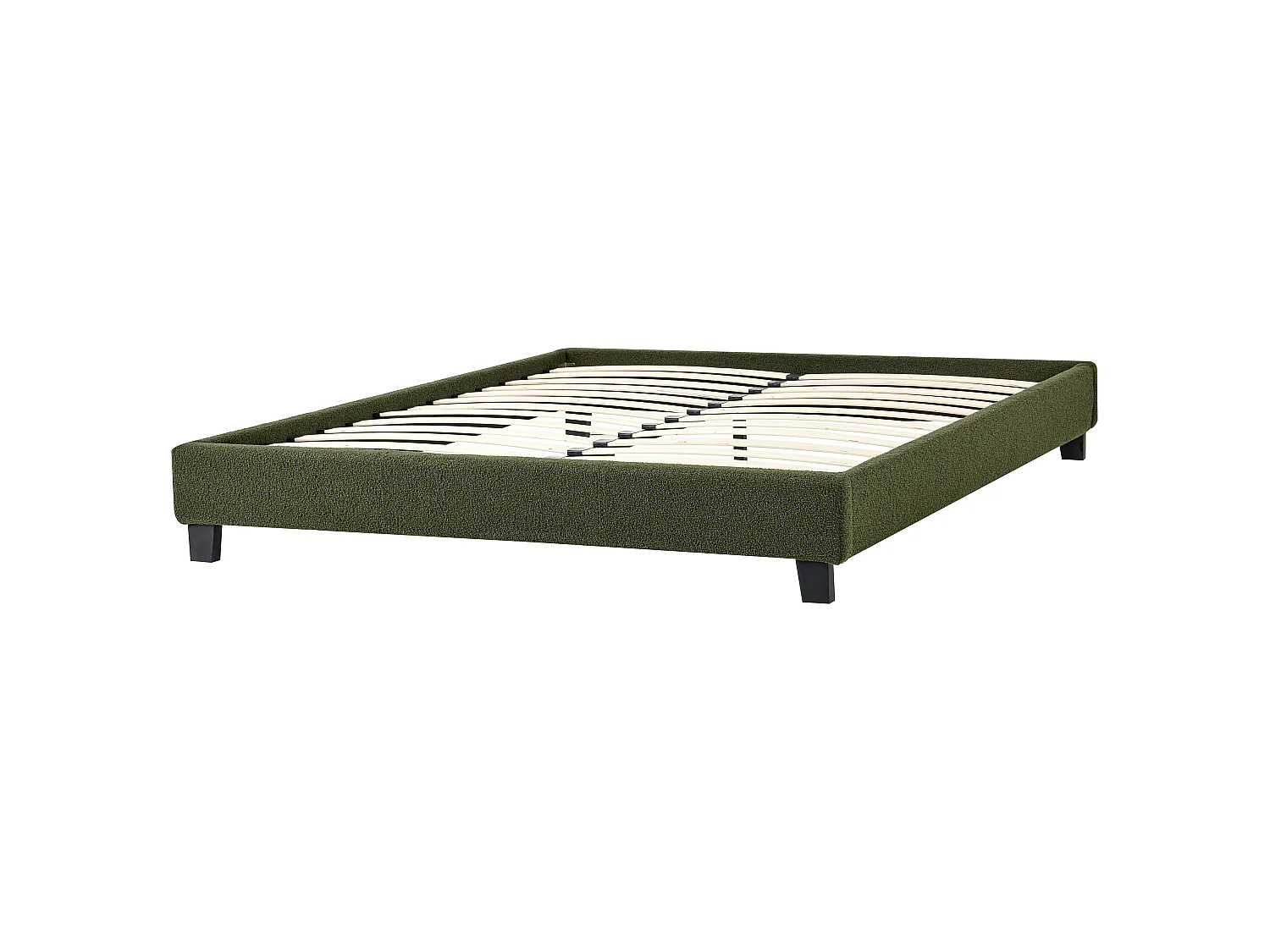 Bed without Headboard Boucle ROANNE 160 x 200 cm (EU King Size) Dark Green