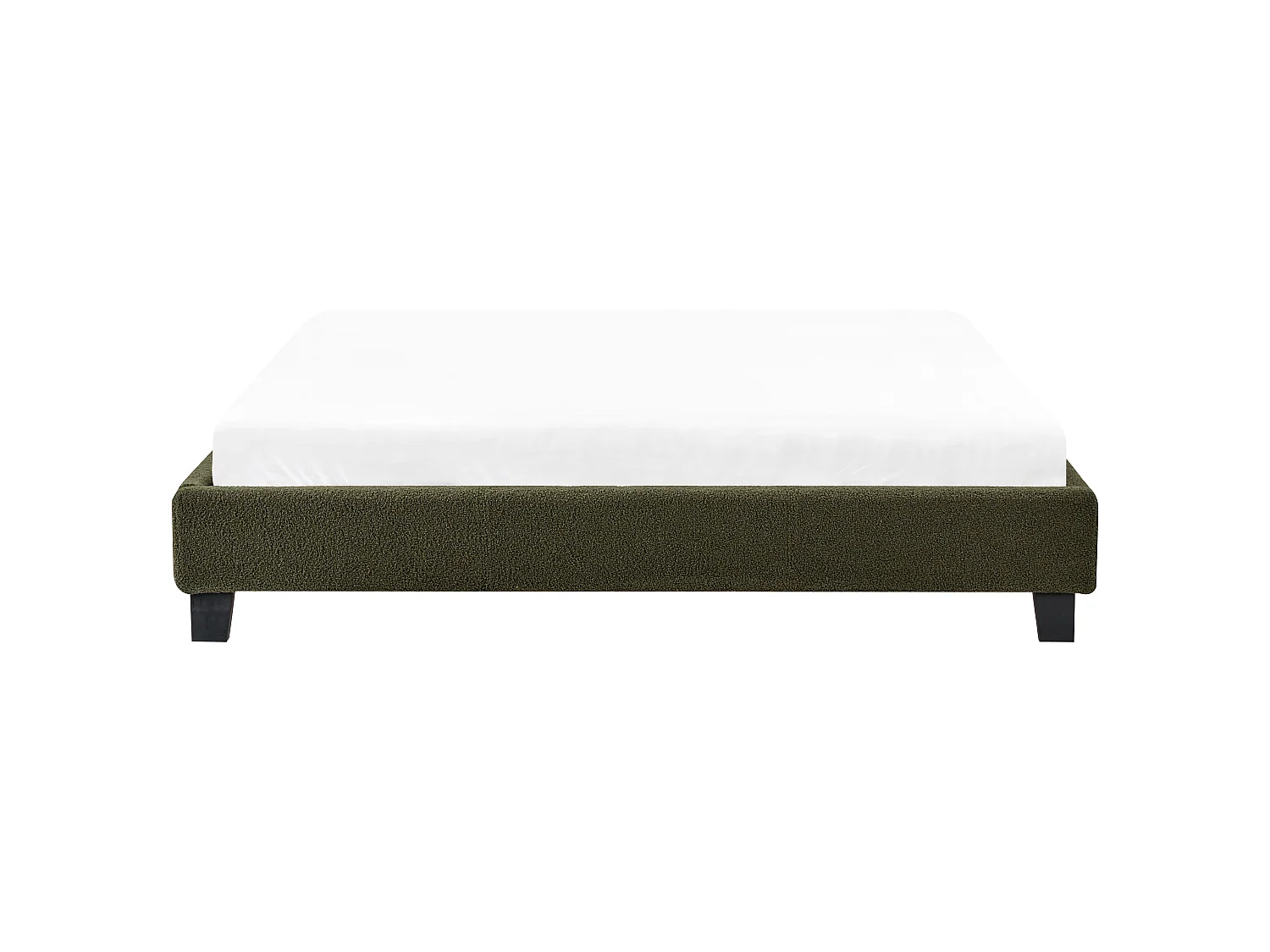 Bed without Headboard Boucle ROANNE 160 x 200 cm (EU King Size) Dark Green