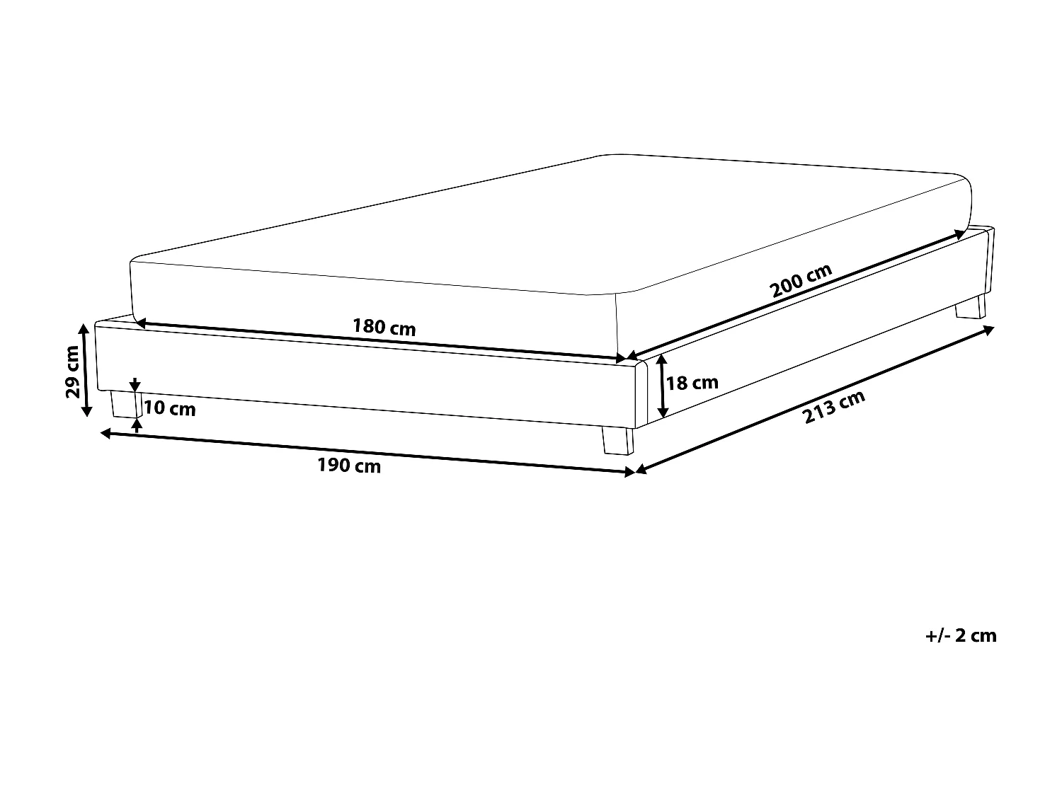 Lit sans tête de lit Bouclé ROANNE 180 x 200 cm Vert foncé