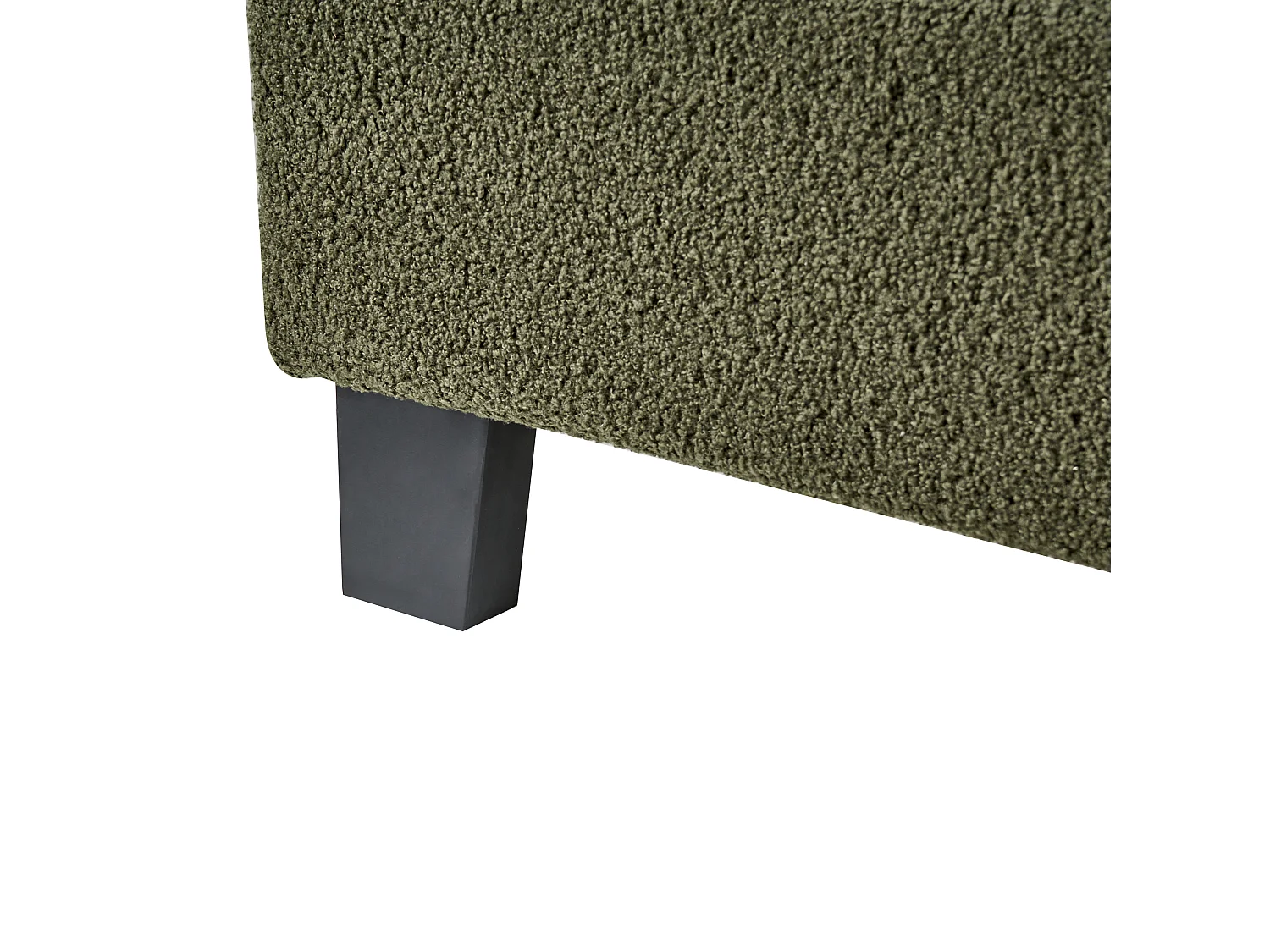 Lit sans tête de lit Bouclé ROANNE 140 x 200 cm Vert foncé