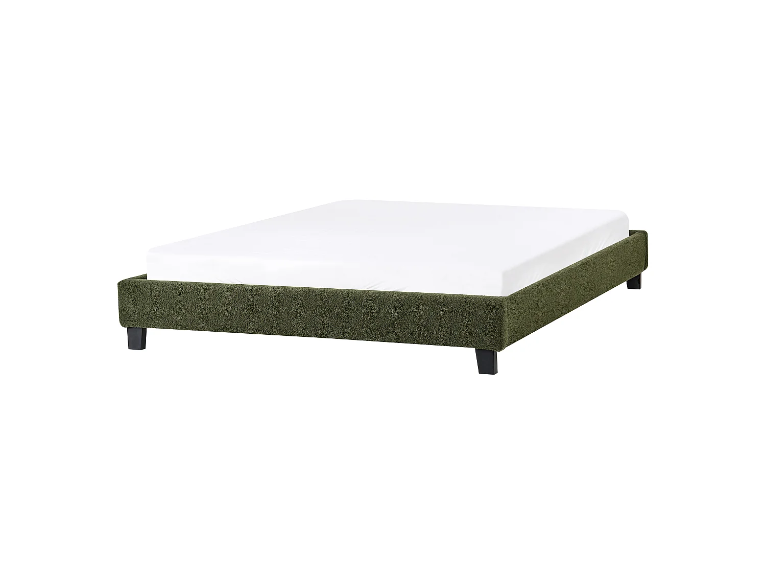Bed zonder hoofdbord Bouclé ROANNE 140 x 200 cm Donkergroen